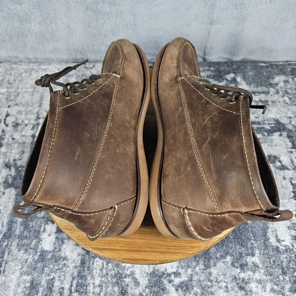 LL Bean Signature Jackman Ranger Moc Toe Chukka Boots Mens 10 D Brown Leather